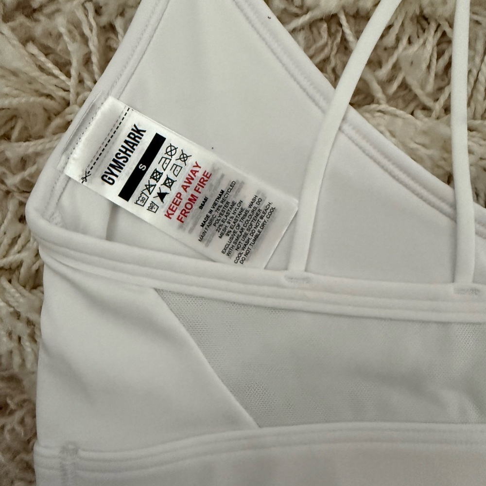 Gymshark White Cross-Back Sports Bra - Picture 3 of 6